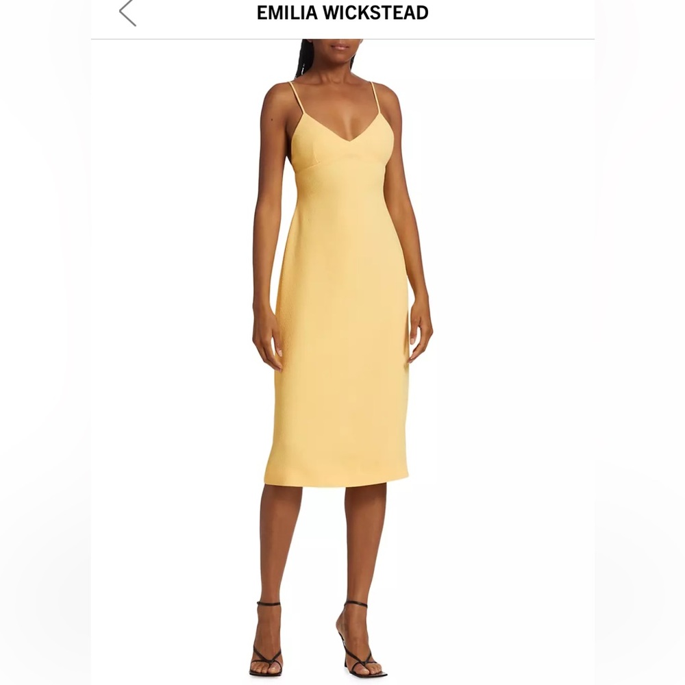 Emilia Wickstead Tribu Crepe Slip Dress, UK 6, US 2, XS, yellow, NWT